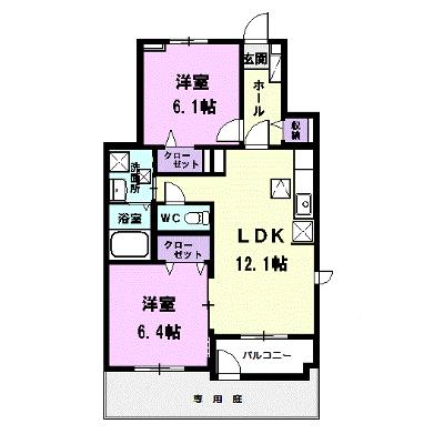 ジェルメⅡ 101【管理NO：1-016307701-01010】 ★家具家電は申し込み後に搬入します★の外観画像