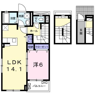 ケ・サラ 305【管理NO：1-024636101-03040】 ★家具家電は申し込み後に搬入します★の外観画像