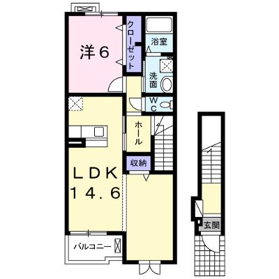 クレア 201【管理NO：1-018362601-02010】 ★家具家電は申し込み後に搬入しますの外観画像