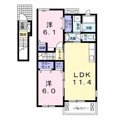 リヴァー　アンジュＢ 201【管理NO：1-016578902-02010】 ★家具家電は申し込み後に搬入しますの外観画像