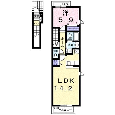 ピュア　ウェル 201【管理NO：1-016403901-02010】 ★家具家電は申し込み後に搬入します★の物件写真1