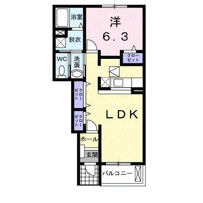 カーサ・フィオーレⅠ 102【管理NO：1-014451801-01020】 ★家具家電は申し込み後に搬入しますの外観画像
