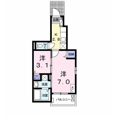カーサ　アンダンテⅡ 101【管理NO：1-023181101-01010】 ★家具家電は申し込み後に搬入しますの外観画像