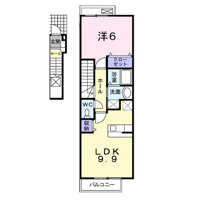 フィオーレⅡ 202【管理NO：1-016796201-02020】 ★家具家電は申し込み後に搬入しますの外観画像