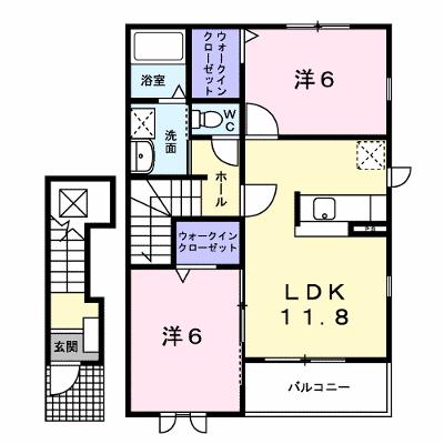 コートアイリスＡ 203【管理NO：1-016628701-02030】 ★家具家電は申し込み後に搬入します 2026年08月上旬入居可能の外観画像