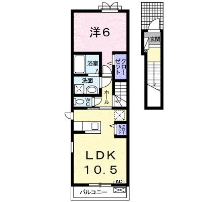 ベル　フィオーレＡ 206【管理NO：1-019142801-02050】 ★家具家電は申し込み後に搬入します★の物件写真1