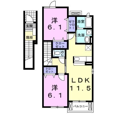 エアリーヒルⅡ 201【管理NO：1-015689402-02010】 ★家具家電は申し込み後に搬入しますの外観画像