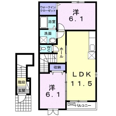 グランデカメリア山の手Ⅸ 205【管理NO：1-016465801-02040】 ★家具家電は申し込み後に搬入します 2026年08月中旬入居可能の外観画像