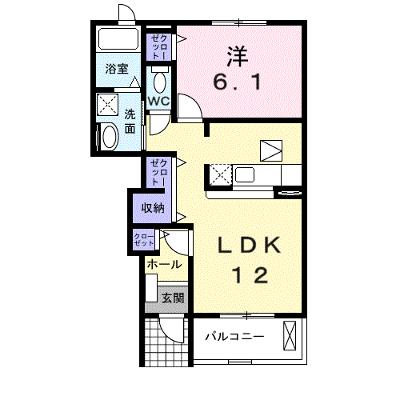 カサブランカ　リリーⅡ 102【管理NO：1-014560202-01020】 ★家具家電は申し込み後に搬入しますの外観画像