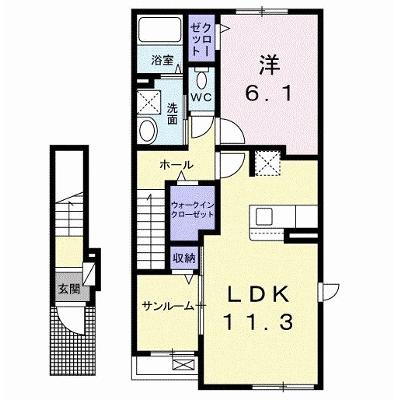 クレール　コンドウ 205【管理NO：1-026949801-02040】 ★家具家電は申し込み後に搬入します★ ★2026年09月中旬入居可能★の外観画像