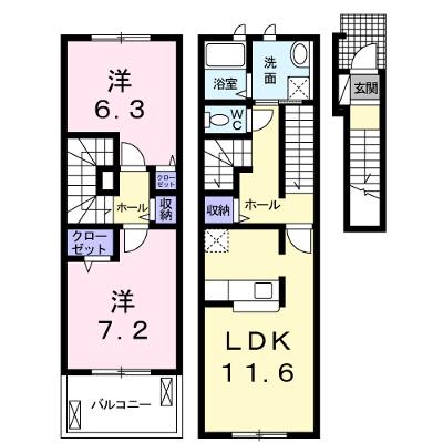 フラン 206【管理NO：1-017731401-02050】 ★家具家電は申し込み後に搬入しますの外観画像