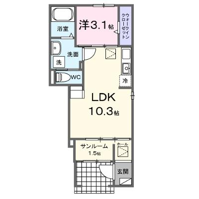 カルメル 105【管理NO：1-028614101-01040】 ★家具家電は申し込み後に搬入します★ ★2026年10月上旬入居可能★の外観画像