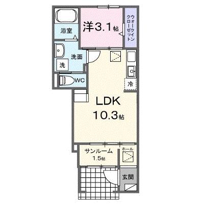 カルメル 103【管理NO：1-028614101-01030】 ★家具家電は申し込み後に搬入します★ ★2026年10月上旬入居可能★の外観画像