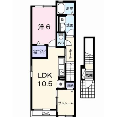 ラ・エスペランサ 201【管理NO：1-028562001-02010】 ★家具家電は申し込み後に搬入しますの外観画像