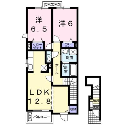 ソレアードＤ 201【管理NO：1-017073702-02010】 ★家具家電は申し込み後に搬入します★の外観画像