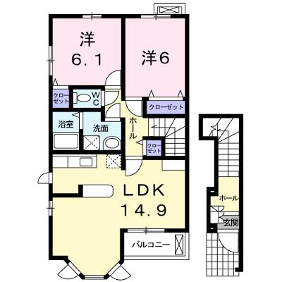 Ｓｕｎｌｉｇｈｔ　Ｂｅｌｌ　Ｂ 201【管理NO：1-014392702-02010】 ★家具家電は申し込み後に搬入しますの外観画像