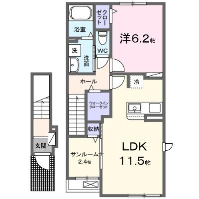 ヴィオラ　Ⅰ 202【管理NO：1-027358501-02020】 ★家具家電は申し込み後に搬入します★の外観画像