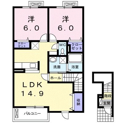カーサ　エテルノ 203【管理NO：1-016069201-02030】 ★家具家電は申し込み後に搬入しますの外観画像