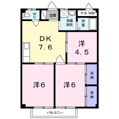 シティハイツヤマキチ 2E【管理NO：1-002631701-02050】 ★家具家電は申し込み後に搬入します★の外観画像
