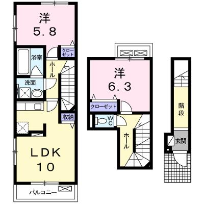 ルミナスＡ 201【管理NO：1-021278001-02010】 ★家具家電は申し込み後に搬入しますの外観画像