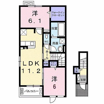 スマイル・リヴ・ウィッシュ　Ｄ 201【管理NO：1-025463704-02010】 ★家具家電は申し込み後に搬入しますの外観画像
