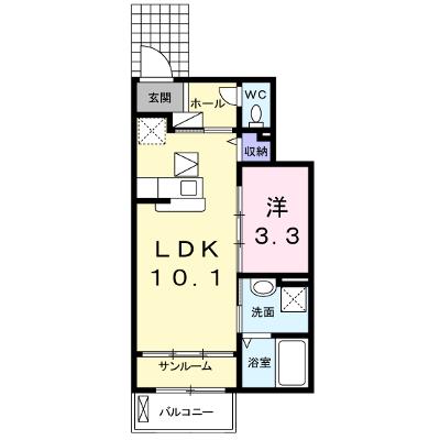 ベルシエロ　Ｂ 102【管理NO：1-018076102-01020】 ★家具家電は申し込み後に搬入しますの外観画像