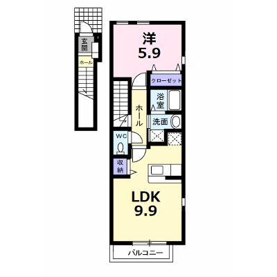バーミィＫ　Ｂ棟 201【管理NO：1-012710402-02010】 ★家具家電は申し込み後に搬入します★ ★2026年08月下旬入居可能★の外観画像