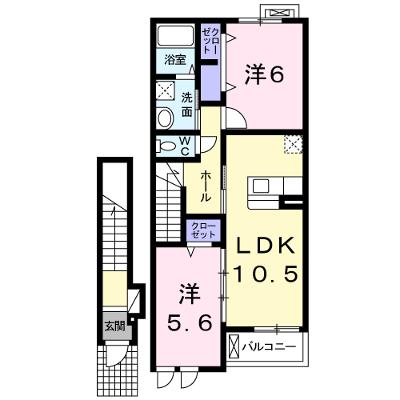 エスポワール 204【管理NO：1-019846001-02040】 ★家具家電は申し込み後に搬入します★ ★2026年10月中旬入居可能★の外観画像