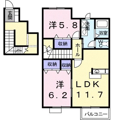 パティオ・アンソレイエ・Ｅ 202【管理NO：1-010633501-02020】 ★家具家電は申し込み後に搬入しますの外観画像