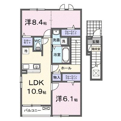 セレスティアⅡ 203【管理NO：1-028261102-02030】 ★家具家電は申し込み後に搬入します 2026年08月下旬入居可能の外観画像