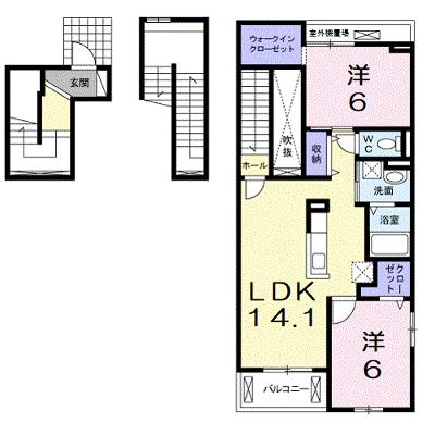 フォレストひばりおか 301【管理NO：1-023280201-03010】 ★家具家電は申し込み後に搬入します 2026年07月上旬入居可能の外観画像