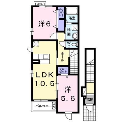 エスポワール 201【管理NO：1-019846001-02010】 ★家具家電は申し込み後に搬入しますの外観画像