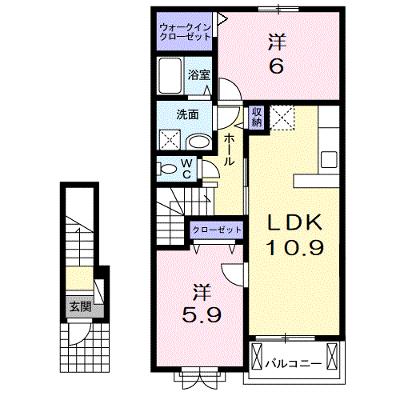 Ｒｉｒｉａ　Ⅶ　Ⅴ 204【管理NO：1-019529201-02040】 ★家具家電は申し込み後に搬入しますの外観画像