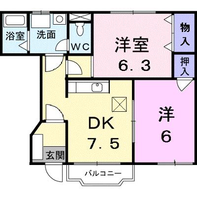 カルフールⅡ 102【管理NO：1-010872401-01020】 ★家具家電は申し込み後に搬入しますの外観画像