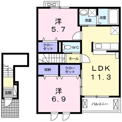 ラーゴ　プラシード 202【管理NO：1-018692701-02020】 ★家具家電は申し込み後に搬入しますの外観画像