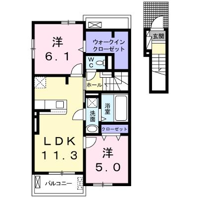 アンジュヴェールⅡ 202【管理NO：1-025303902-02020】 ★家具家電は申し込み後に搬入しますの外観画像
