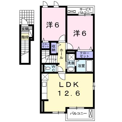 サンシャインⅡ 201【管理NO：1-017269902-02010】 ★家具家電は申し込み後に搬入しますの外観画像