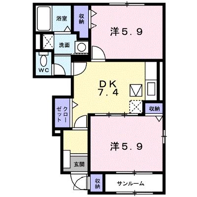 グレイスフルＢ 102【管理NO：1-013341301-01020】 ★家具家電は申し込み後に搬入しますの外観画像