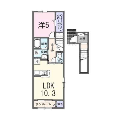 ペニーレイン 201【管理NO：1-028600701-02010】 ★家具家電は申し込み後に搬入します 2026年10月上旬入居可能の外観画像