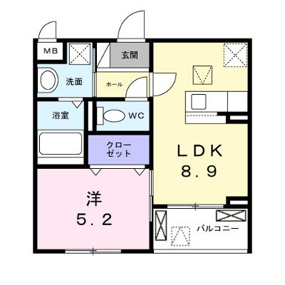 ソレイユ八条春日 102【管理NO：1-028237001-01020】 ★家具家電は申し込み後に搬入します 2026年09月上旬入居可能の外観画像