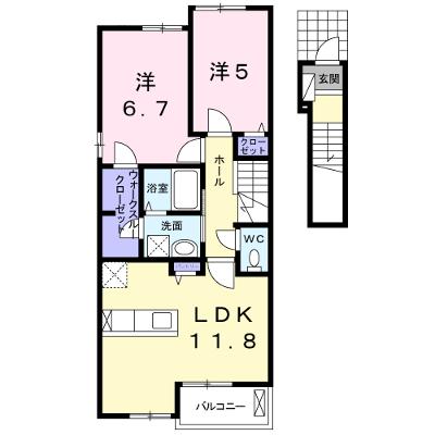 ウッディ　オアシス　Ⅰ 205【管理NO：1-024846201-02040】 ★家具家電は申し込み後に搬入します★の外観画像