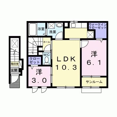 パーク・エノコダ 202【管理NO：1-027181801-02020】 ★家具家電は申し込み後に搬入します★の外観画像
