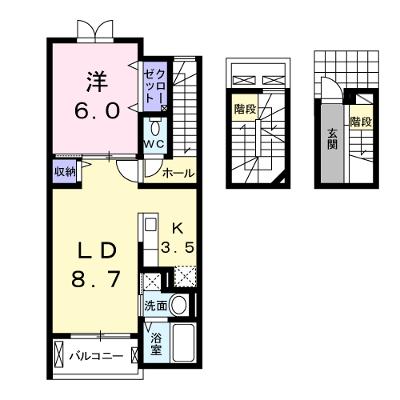 ラ・フォンテ 303【管理NO：1-018744001-03030】 ★家具家電は申し込み後に搬入します★の外観画像
