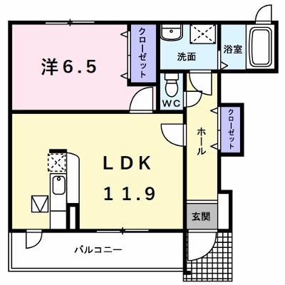 グロワールＢ 103【管理NO：1-014830402-01030】 ★家具家電は申し込み後に搬入しますの外観画像