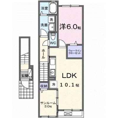モンレーヴみのり 203【管理NO：1-027326801-02030】 ★家具家電は申し込み後に搬入します 2026年09月下旬入居可能の外観画像