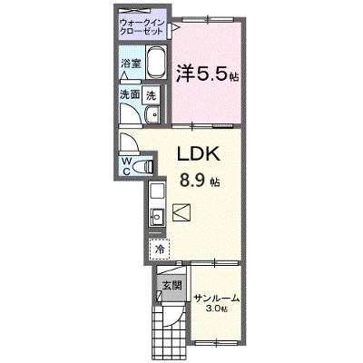 モンレーヴみのり 102【管理NO：1-027326801-01020】 ★家具家電は申し込み後に搬入します★ ★2026年09月中旬入居可能★の外観画像
