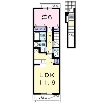 プラーチドⅡ 203【管理NO：1-015834402-02030】 ★家具家電は申し込み後に搬入します 2026年07月下旬入居可能の外観画像
