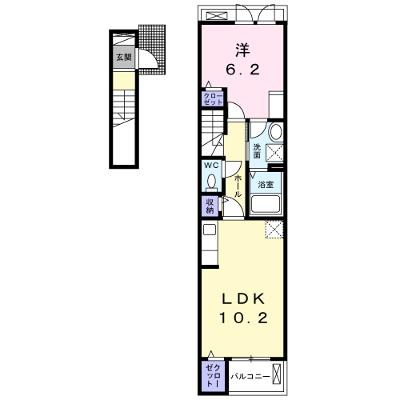 フロレゾンⅡ 203【管理NO：1-026840702-02030】 ★家具家電は申し込み後に搬入します★の外観画像