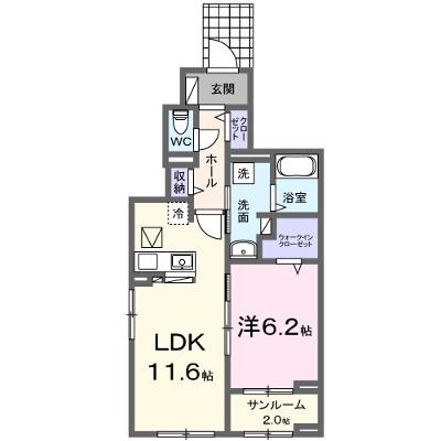 ロジュマンⅢ 104【管理NO：1-026646401-01040】 ★家具家電は申し込み後に搬入します★の外観画像