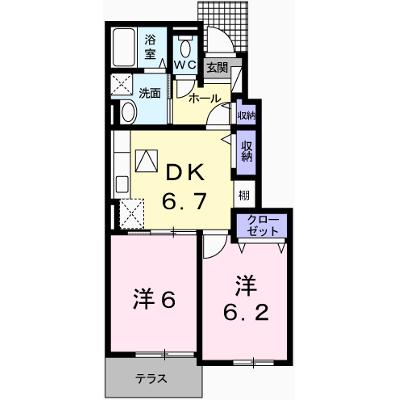 グランチャレットⅠ 103【管理NO：1-019595701-01030】 ★家具家電は申し込み後に搬入します★の外観画像